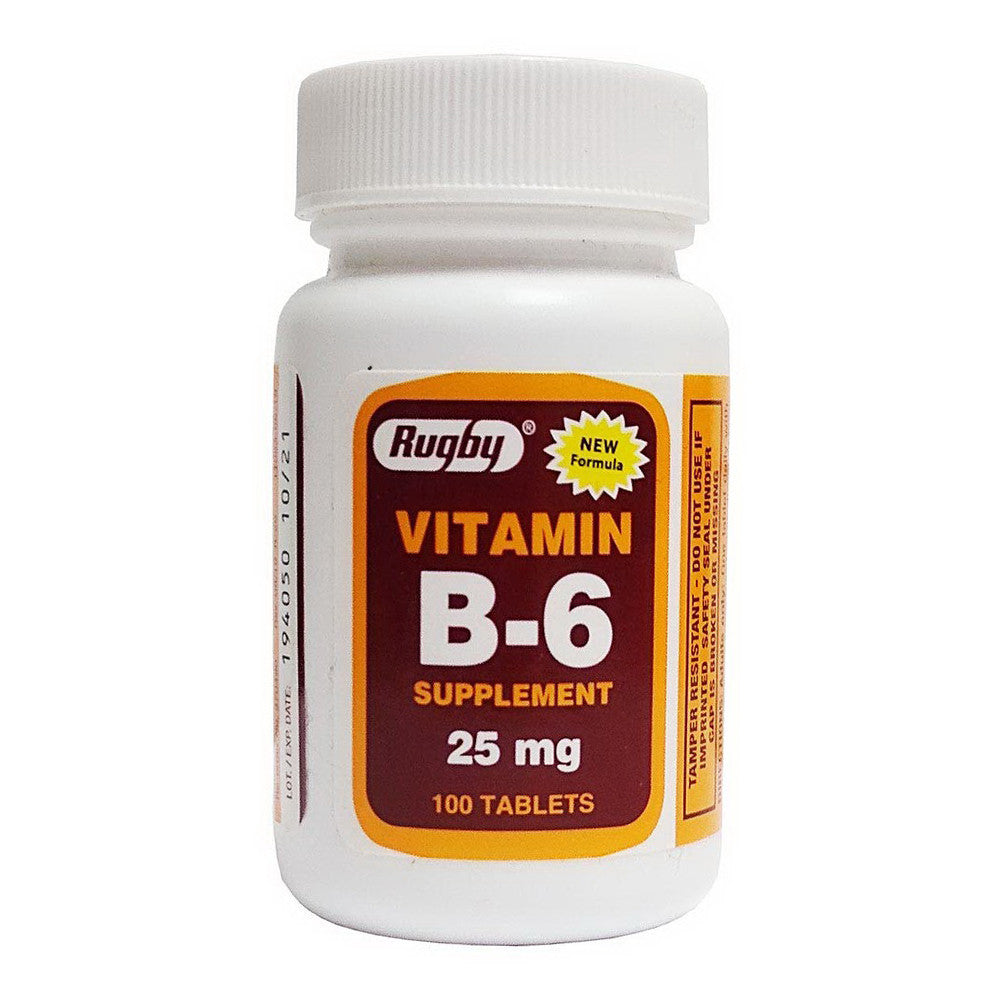 Rugby Vitamin B-6 25 Mg Tablets, 100 Ea